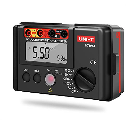 UT501A Misuratore di Resistenza di Isolamento Tester di Terra Misuratore di Portata Megaohmmetro con Display LCD Retroilluminato