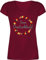T-Shirt Damen V Ausschnitt - Fußball EM WM - Team Deutschland Blumenkranz - S - Bordeauxrot - Shirt 2021 fußball-Fanartikel Europameisterschaft Blumen Tshirt fußballtrikot Fussball Germany