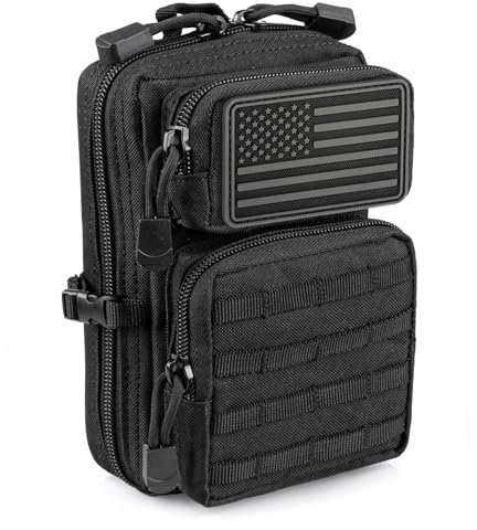 LIVANS Tactical Molle Utility Pouch, EDC Tool Pouch Tactical Phone Pouches Mini Waist Pouches Medical EDC IFAK Pack Mini Design of 3-Day Backpack