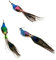 HomeDecTime Deko Figur Vogel Dekofigur Mini Pfau aus Künstlicher Federn und Schaum, Gartendekoration - 3pcs