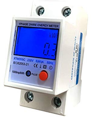 JVJ 5(80) A LCD Digitale Stromzähler Wechselstromzähler Hutschiene KWh Zähler 1-phasiger 2-poliger 2P-DIN-Schienen-Stromzähler AC230V
