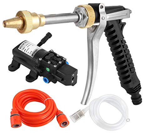 Bediffer Kit de Tuyau de Pompe à Eau Portable Pistolets de pulvérisation d'eau 130PSI 12V matériel d'outil de Nettoyage Automatique pour Voiture pour Le Nettoyage