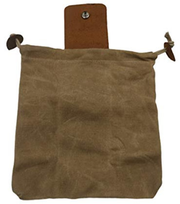 Guajave Bolsa Bushcraft De Lona con Funda De Cuero Y Hebilla, Herramienta Plegable De Alta Resistencia, FáCil De Enroscar Alrededor De Los Cinturones, Bolsa con CordóN para Acampar Al Aire Libre