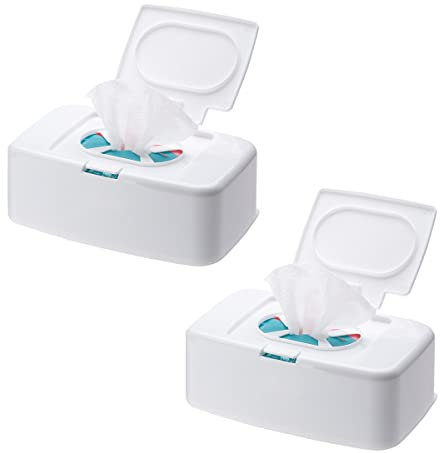 Qiundar Feuchttücher Box Toilettenpapier, 2 Pcs Aufbewahrungsbox Feuchttücher Toilettenpapier Box Wet Wipes Box Wet Wipes Dispenser(17 * 10,5 * 6cm)
