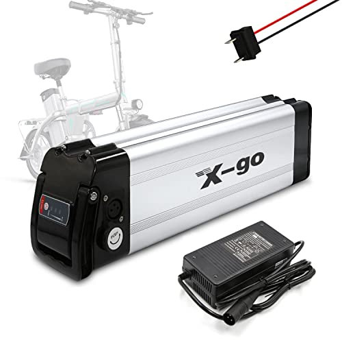 X-go (2-5 Days Delivery) Ebike Battery 36V 10Ah 10.4AH Lithium Li-ion Folding Bike Replacement Battery Pack for 350W 250W Electric Bicycles Motor with Charger (36V 10AH 2pin)
