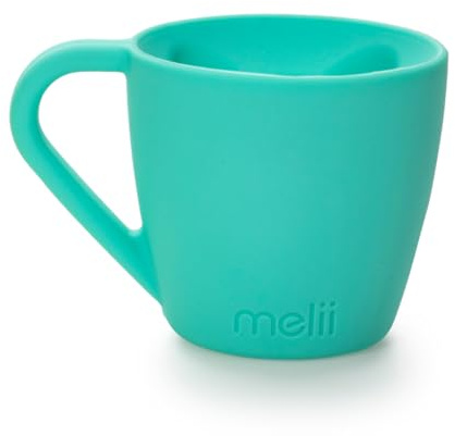 melii Silikon-Tasse für Kleinkinder und Kinder – Langlebiger, lebensmittelechter BPA-freier Becher für heiße und kalte Getränke – lustige Bärenform mit handlichem Griff, spülmaschinenfest – perfektes