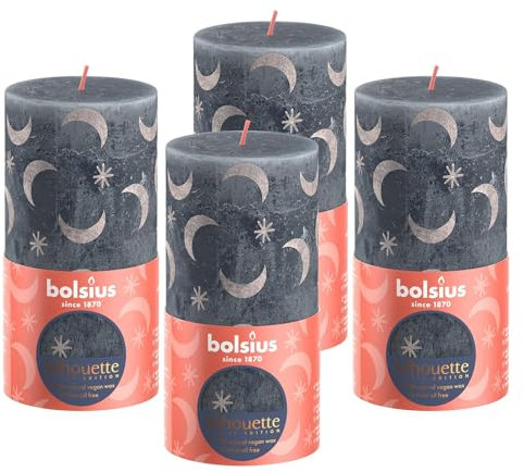 Bolsius - Rustikales Licht - Creamy Caramel & Print - 13cm - 4 Stück