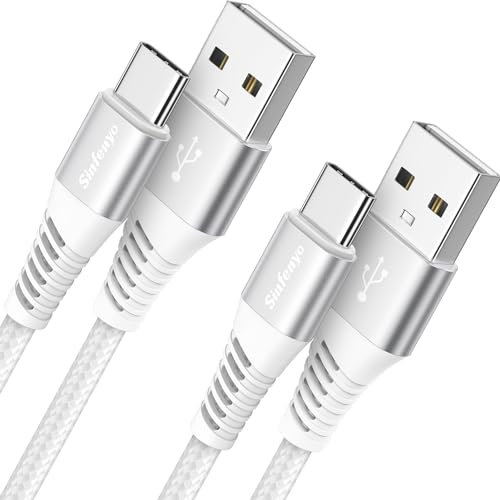 Câble USB C [1m+2m / Lot de 2], 3A Chargeur Type C en Charge Rapide Nylon Tressé Câble Chargeur pour Samsung Galaxy S20 S21 S22 S23 S24 Plus Ultra A53 iPhone 15 Plus Pro Max Redmi Note 11 Pro 10 9