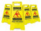 Wet Floor Schild,Caution Wet Floor Schild doppelseitiger mehrsprachiger Text und Grafik,Hellgelbes Warnschild,Nassbodenschilder für gewerbliche Nutzung, Geschäft, Hotel, Supermarkt, Kino, 4 Stück