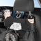 Carodi New Car Rear Seat Kopfstütze Multifunktions-Organisator mit Becherhalter, Tissue-Box, Kopfstütze Haken für Kinder und Erwachsene, Auto-Reise-Zubehör (schwarz)