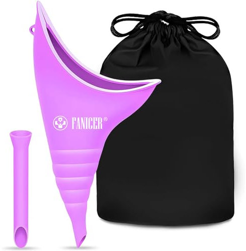 Urinella für Frauen, Pinkelhilfe für Frauen mit 1Stücke Pisntrichter, Tragbarer Wiederverwendbarer Urinal für Frauen. Ideal für Outdoor-Aktivitäten,Camping Toilette,Festivals,unterwegs.(lila)