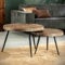 RINGO-Living Sofa Couchtisch Industrial Style Alaula 2er Set Beistelltische Metall, runder Couch Tisch Schwarz & Bronze, moderner Metall Couchtisch Rund Schwarz Wohnzimmertisch Set, Satztisch 2er Set