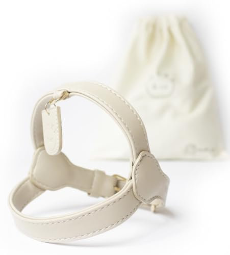 Muki & co® Hundegeschirr - doppellagig, verstellbar, komfortabel, sicher - für extra kleine, kleine und mittlere Hunde - Beige - Größe M (44-50 cm)