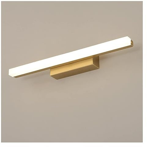 bathroom mirror light with pull cord Bath Mirror Light Bathroom Waterproof Mirror Front Light Modern LED Strip Wall Light Gold Decoration(Color:,Size:56cm)