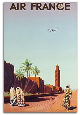 YBHF Vintage-Poster Air France, Wandkunstdruck, Retro-Stil, ästhetische Raumdekoration, Bürodekoration, 30 x 45 cm, ungerahmt