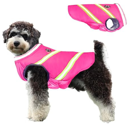 Lairle Hundemantel wasserdichte Hundemäntel Winter Hundejacke Weste Kleidung Reflektierende verstellbare Hundemantel mit eingebautem Geschirr für kleine mittlere große Hunde