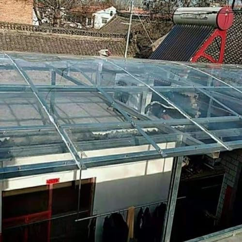 Placas de Policarbonato Paneles de Tejado Recortables Planchas Resistente a los rayos UV,Transparentes Impermeable,Marquesina para Puertas y Ventanas,Invernadero,con Tornillo (0.8 * 3m)