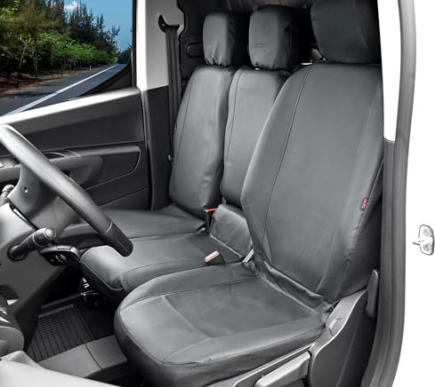 Z4L Kunstleder Sitzbezüge passgenau VIP Serie geeignet für Proace City (ab 2020) Vorne (1 + 2 Sitze) - Auositzbezüge, Farbe Schwarz