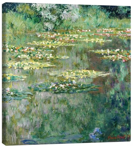 Posterlounge Seerosenteich II Leinwandbild von Claude Monet 100 x 100 cm Grün Wandbilder Wanddeko
