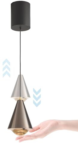 YOXANG Creativo Sollevamento Illuminazione Interruttore a sfioramento Dimmerazione Luce a sospensione Camera da letto Salita e discesa Regolabile Luci sospese Alluminio Forma Conica Lampadari LED