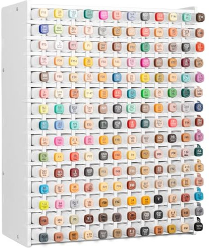Marker Organizer und Stifte Regal für Kinder - PVC Marker Aufbewahrung mit Schrauben, Stifte Aufbewahrung für kreative Köpfe - Schreibtisch Organizer für Stifte,Copic&Ohuhu Markers (für 180 Marker)