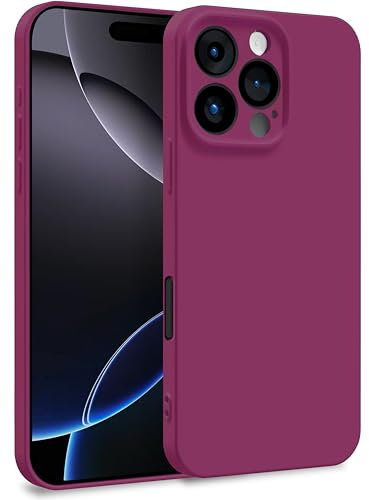 MyGadget Cover compatibile con iPhone 16 Pro Max - Custodia in Silicone Morbido a Doppio Strato – Case con Protezione Fotocamera & Fodera Interna Antigraffio - Bordeaux