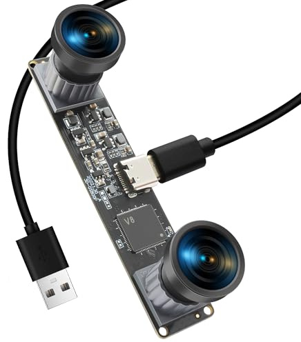 MMlove Modulo fotocamera stereo USB monocromatico con doppia lente sincrona e otturatore globale, webcam 3D grandangolare ad alta velocità 800p 120fps, per riconoscimento facciale VR,