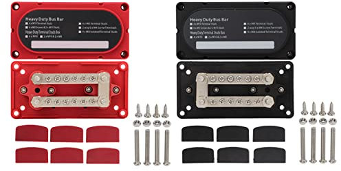 Grcfumo Heavy Duty Bus Bar Box Module, Power Distribution Block Battery Busbar, Power Distribution Junction Terminal Block Bus Bar for Cars Trucks RVs Ships Boats