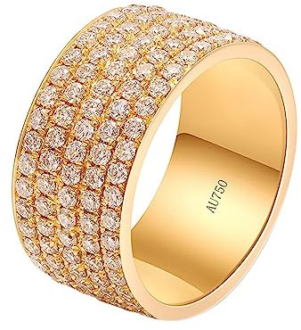 Tolldek Gold 14 Karat 585 Echtes Ring, Breit Eheringe mit Diamant, 14K Gold Trauringe Verlobungsring Freundschaftsringe für Herren, Gold, Gr.52