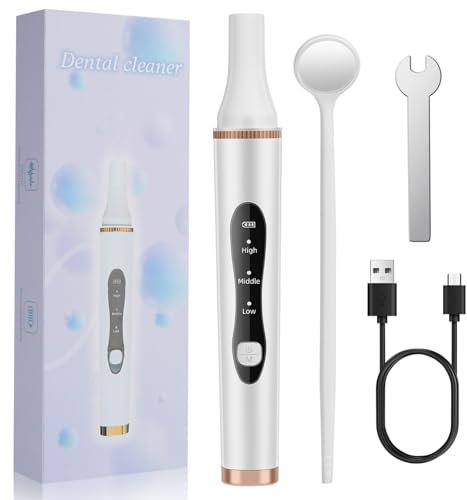 Riatanxi Kit Detartrage Nettoyage Dents: Appareil Nettoyage Dentaire pour éliminer Rapidement les Taches pour une Utilisation Quotidienne Dent Blanche e Haleine Fraiche - Blanc