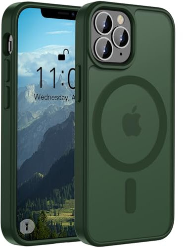 ORDA Magnetic Case for iPhone 11 Pro Max Case,Translucent Matte Back Slim for iphone 11 pro Max phone case,Military Grade Drop Proof Hard Back Protective Cover 6.5-Deep Green