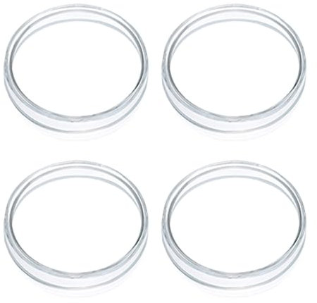 ELAYARD 4 Stück Borosilikatglas Petrischalen 60mm Klar Hitzebeständig Chemiebeständig Labor Petrischale Für Unterricht Und Experimente