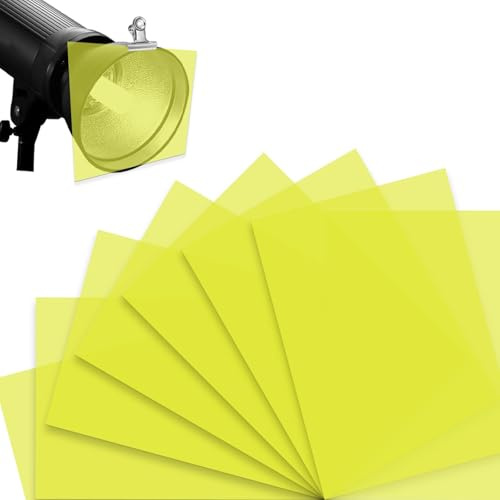 KINETOX 8 Stück Farbfolie Folie hitzebeständig Farbfolien A4 Transparente Farbkorrektur für lampen Gelb Lampenfolie 29,7 x 21cm Farbfilter Foto grafie Studio Scheinwerfer Strobe Blitz LED Bühne DIY