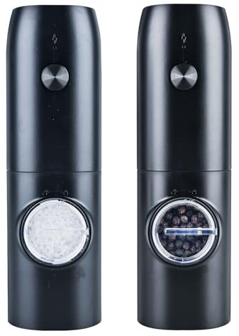 Lakeland Adjustable Rechargeable Salt and Pepper Mill Set Includes the Rest