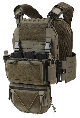 VOTAGOO GEAR 500D Quick Release Modular Plate Carrier Men Training Vest with Drop Pouch, Adjustable Training Vest for Outdoor