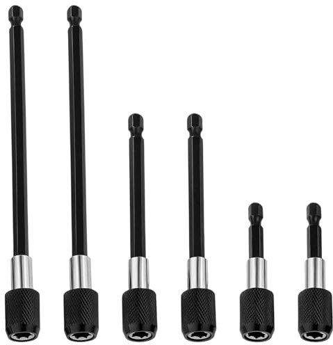 6 Stück Bithalter Magnetisch 60mm/100mm/150mm 1/4 Zoll, Bit Halter Mit Magnet, Bit Halterung Magnetisch Für Bohrmaschinen und Schraubendreher Bohrerbitbefestigung