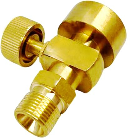 MENSI 1LB Mapp Bottle Propane Adaptor with Valve CGA-600 Female to CGA-200 MC Acetylene Regulator Thread Male Valve Kit