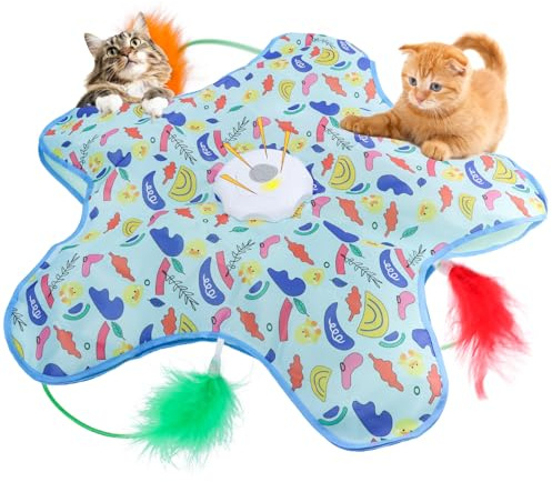 FIVAVA Giocattoli per gatti | Giocattoli per interni | Giocattoli per gatti auto-occupazione | Giocattolo intelligente interattivo per gatti con molle rimovibili | Ricaricabile