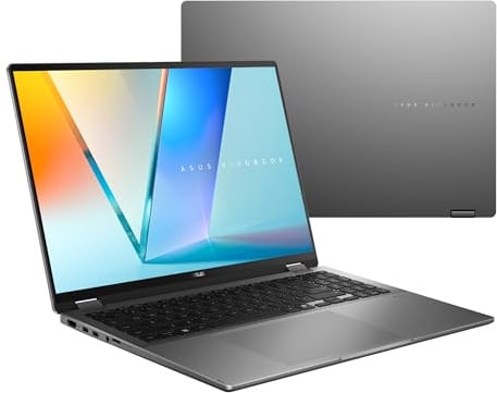 ASUS Vivobook 16 Flip Laptop (2026), Copilot+ PC, 16” 16:10 WUXGA OLED Touch Display, Intel® Core™ Ultra 7 256V Processor, Intel® Arc™ Graphics, 16GB RAM, 512GB SSD, WiFi 7, Windows 11 Home
