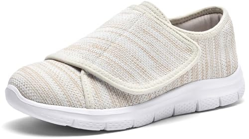 CHDDHX Scarpe Diabetiche Donna Pianta Larga Ortopediche Pantofole Anziani Regolabili Senza Lacci Comode Ciabatte
