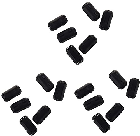 Wesafrae 18 Pcs Clip on RFI Noise Ferrite Core Filter for 5mm Cable