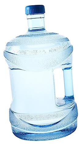 Fiocias Bouteille d'eau Réutilisable Bidon Plastique Distributeur Robinet avec Poignée PC Antichoc sans BPA Adaptée pour Camping Famille, 5L Bleu