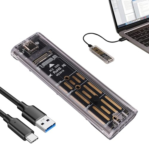 Case SSD M2 Nvme, 10Gbps Adattatore Nvme USB, Lettore SSD Esterno, USB 3.1 Gen2 Adatto per PCIe M-Key SSD 2230/2242/2260/2280 con UASP