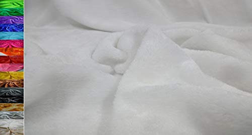 StoffBook WEIß KUNSTPELZ KANINCHEN PLÜSCH STRETCH STOFF STOFFE, C770