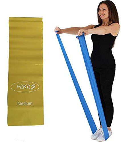 FitKit Resistance Exercise Band - 2M - 4 Resistance Options – Pilates, Yoga, Rehab, Stretching, Strength Training