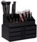 Relaxdays, schwarz Make Up Organizer klein, 2-teilige Schminkaufbewahrung mit Schubladen, stapelbares Kosmetikregal, Kunststoff, H x B x T: ca. 19 x 23,5 x 14 cm, 10023137_46