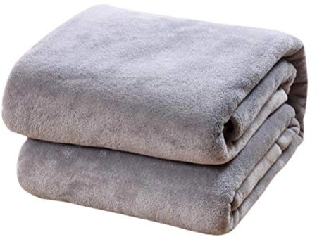 VOSAREA Kuscheldecke Fleecedecke Mikrofaserdecke Plüsch Sofadecke Wohndecke Microfaser Fleece Flanell Warm Polyester Decke Perfekt für Winter 100 x 140 cm (Silbergrau)