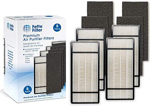 Fette Filter - Air Purifier Filter and Pre-Filter Compatible with Honeywell True HEPA Filter H HRF-H1, HRF-H2 & Filter B HRF-B1, HRF-B2 (4 HEPA and 4 Pre-Filter)