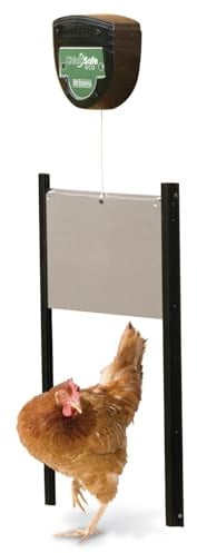 Brinsea ChickSafe Eco Automatic Chicken Coop Door Opener and Door Kit for Hen House with Adjustable Light Sensor, Safety Sensor, Space Saving 2-Stage Aluminum Door