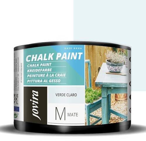 JOVIRA PINTURAS Chalk Paint, Pittura al Gesso, Matte all' Aqua, Rinnova il tuo arredamento con creatività. (375 Millilitri, Verde Chiaro)